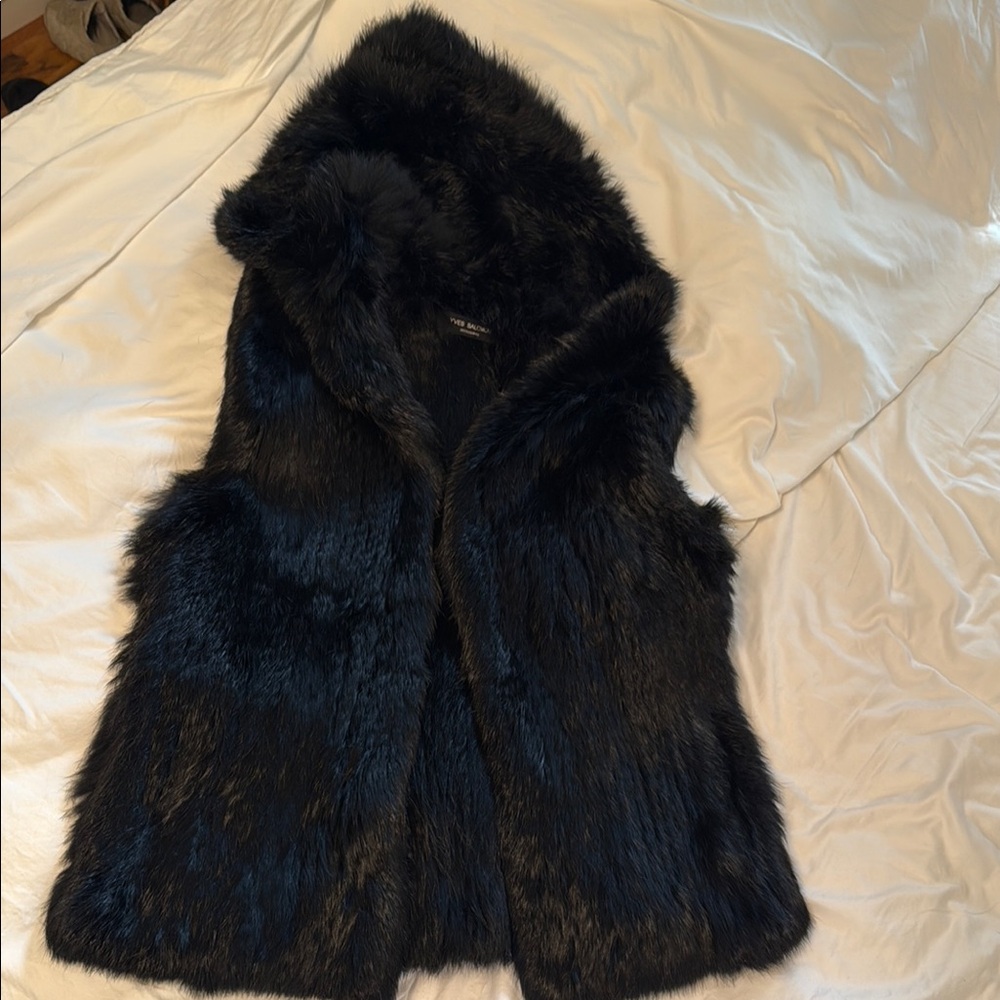 Luxurious Black Rabbit Fur Vest